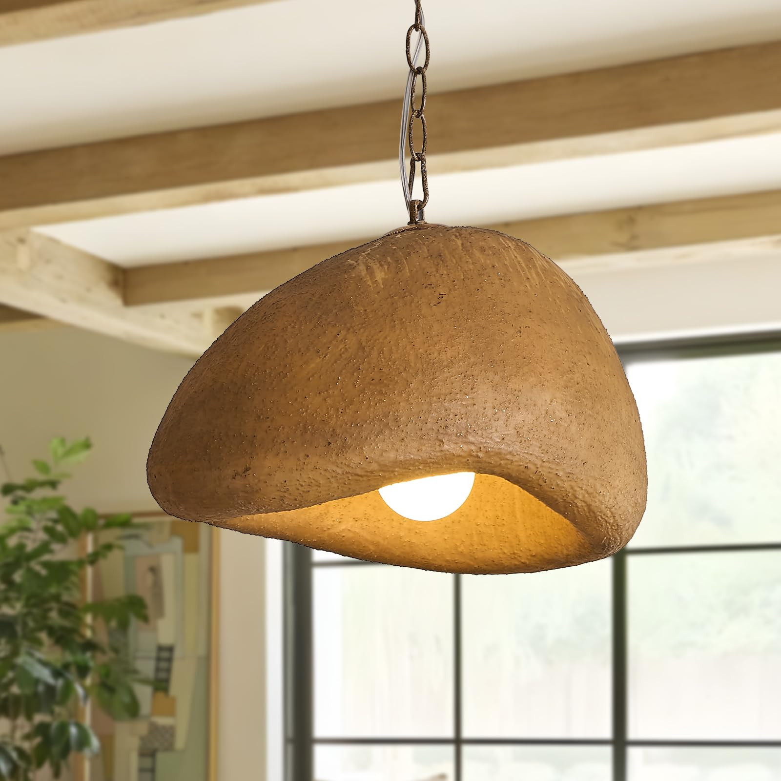 Wabi Sabi Pendant Light Kitchen Island 11.8in Brown Dining Room Lights Fixture Rustic Chandelier ... | Amazon (US)