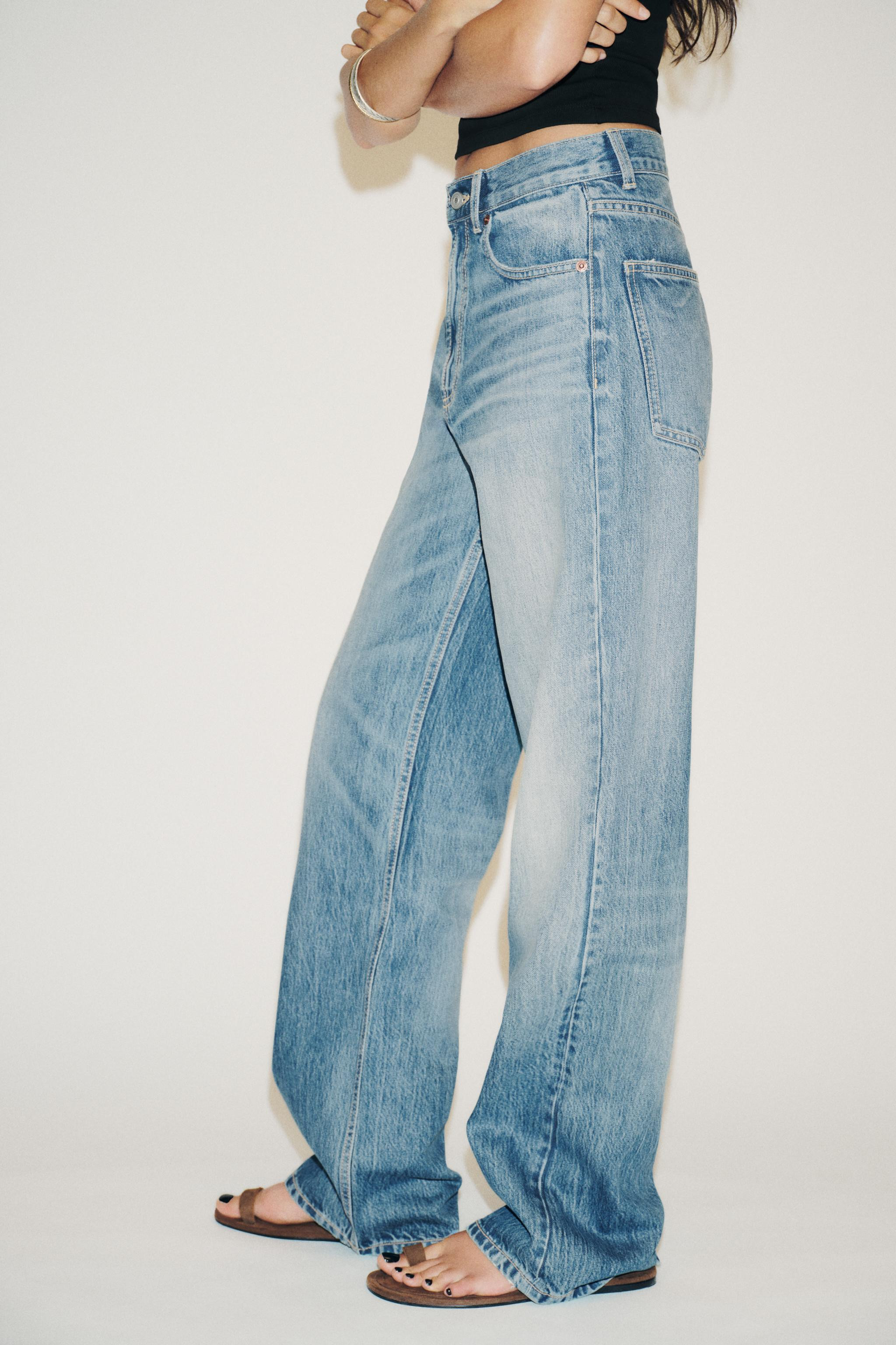 TRF HIGH WAIST WIDE LEG FULL LENGTH JEANS | Zara US