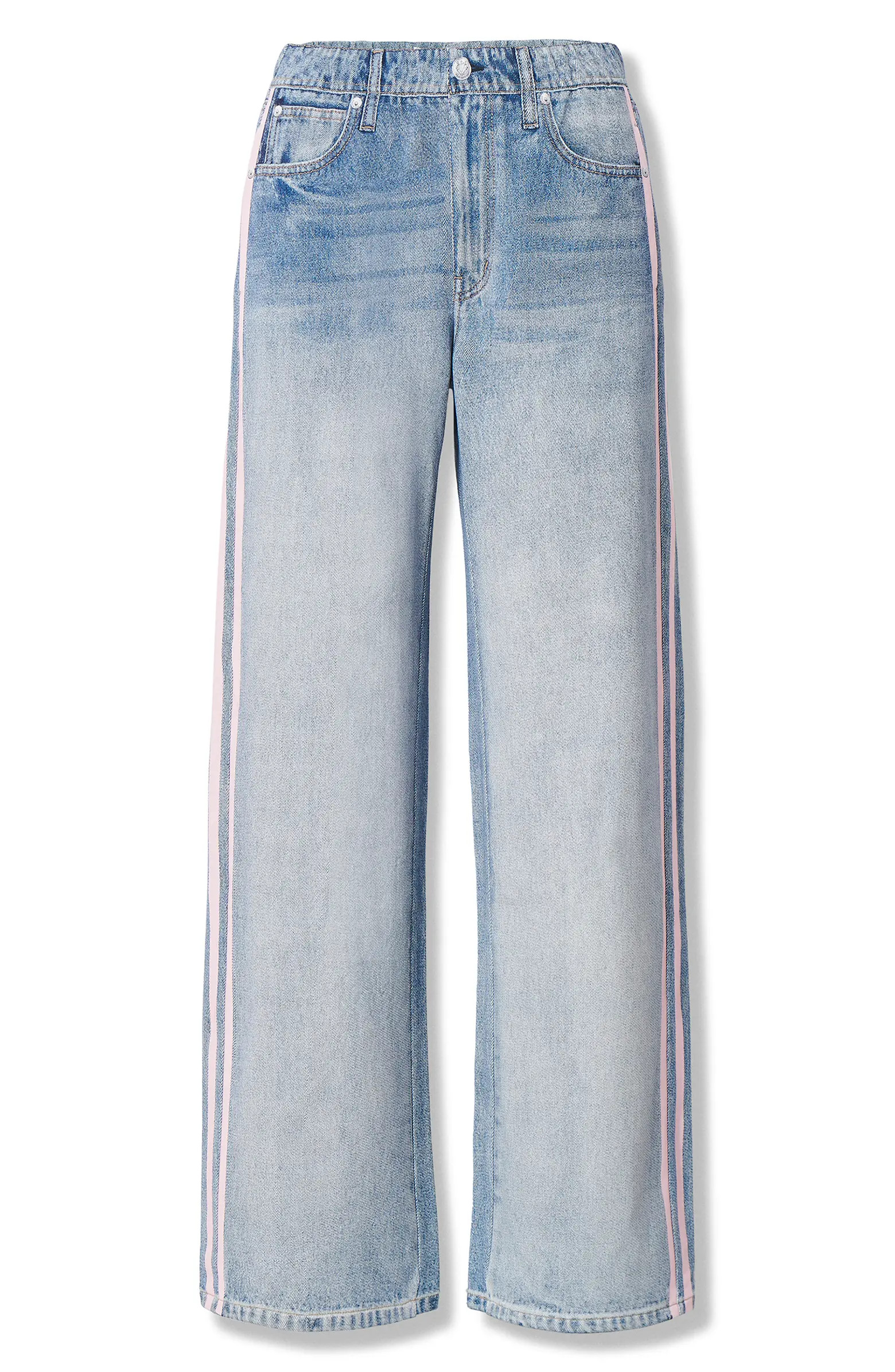 Miramar Side Stripe High Waist Wide Leg Cotton Terry Sweatpant Track Pants | Nordstrom