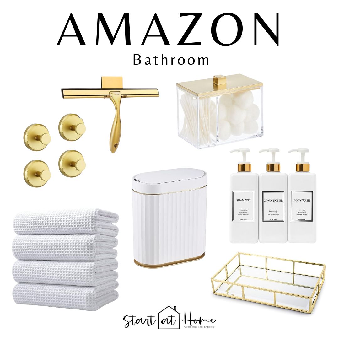 White and gold bathroom | Amazon (US)