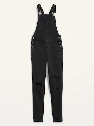 O.G. Straight Black Ripped Jean Overalls for Women | Old Navy (US)