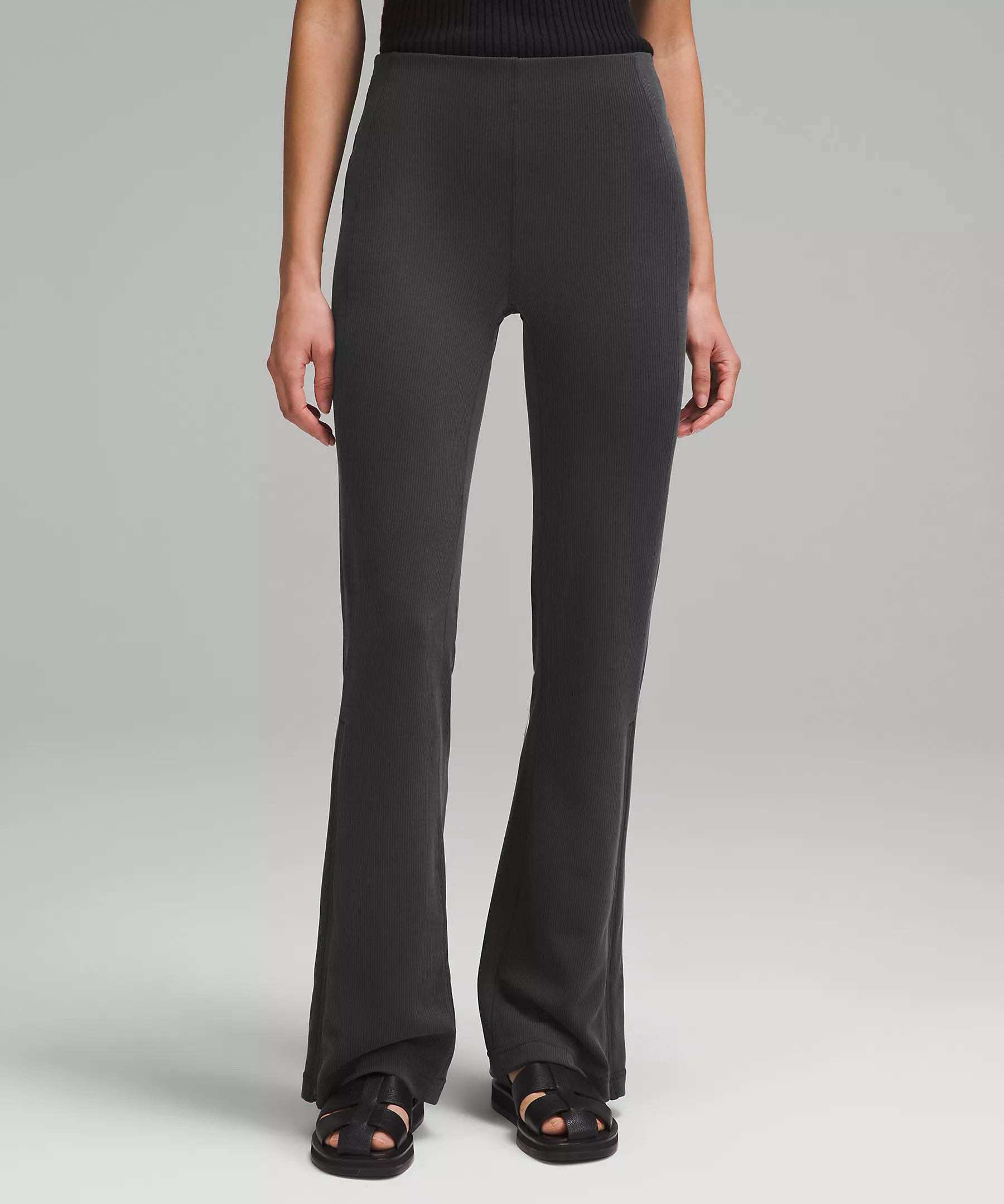 Brushed Softstreme Ribbed Zip Flared Pant 32.5" | Lululemon (US)
