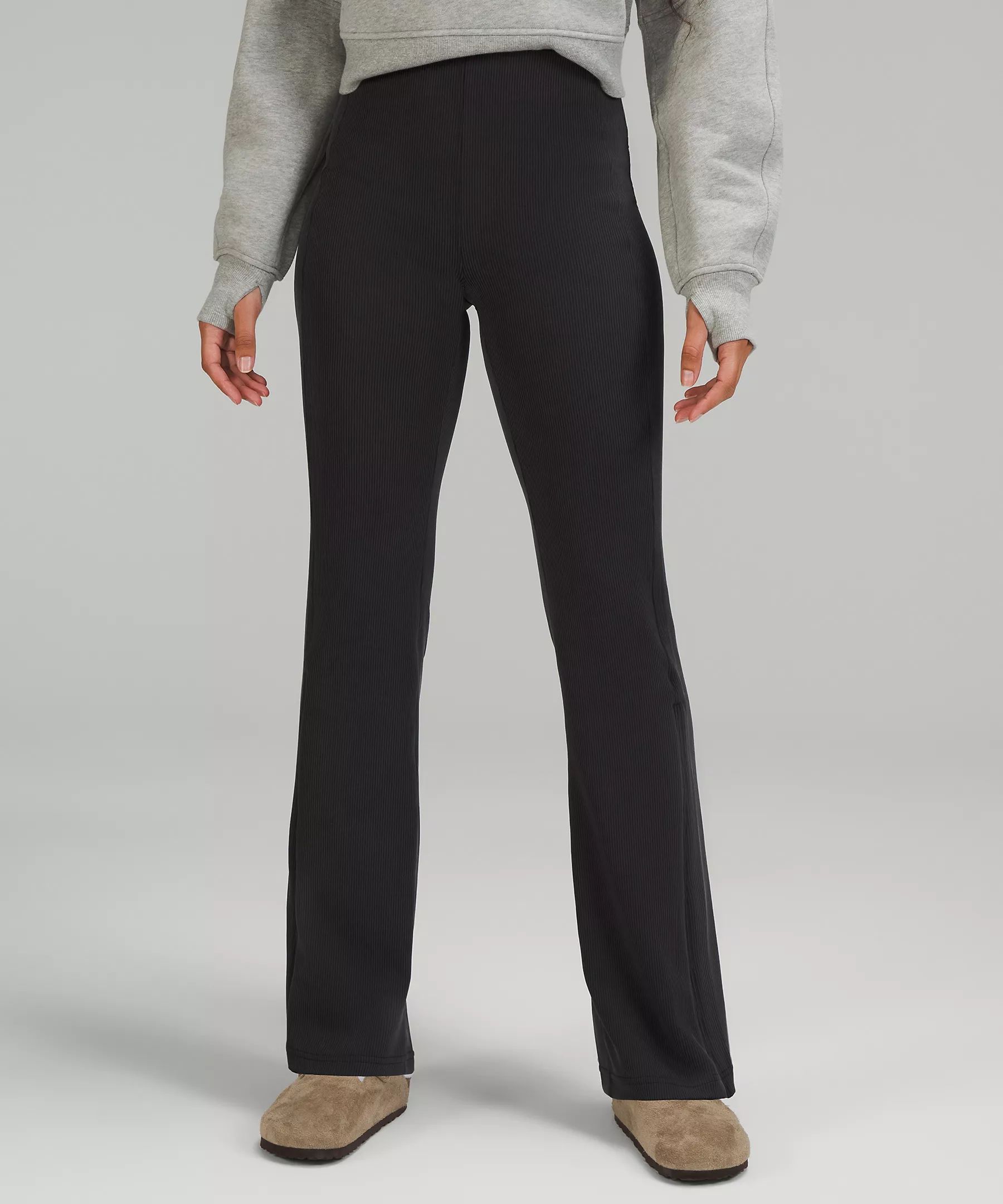 Brushed Softstreme Ribbed Zip Flared Pant 32.5" | Women's Sweatpants | lululemon | Lululemon (US)