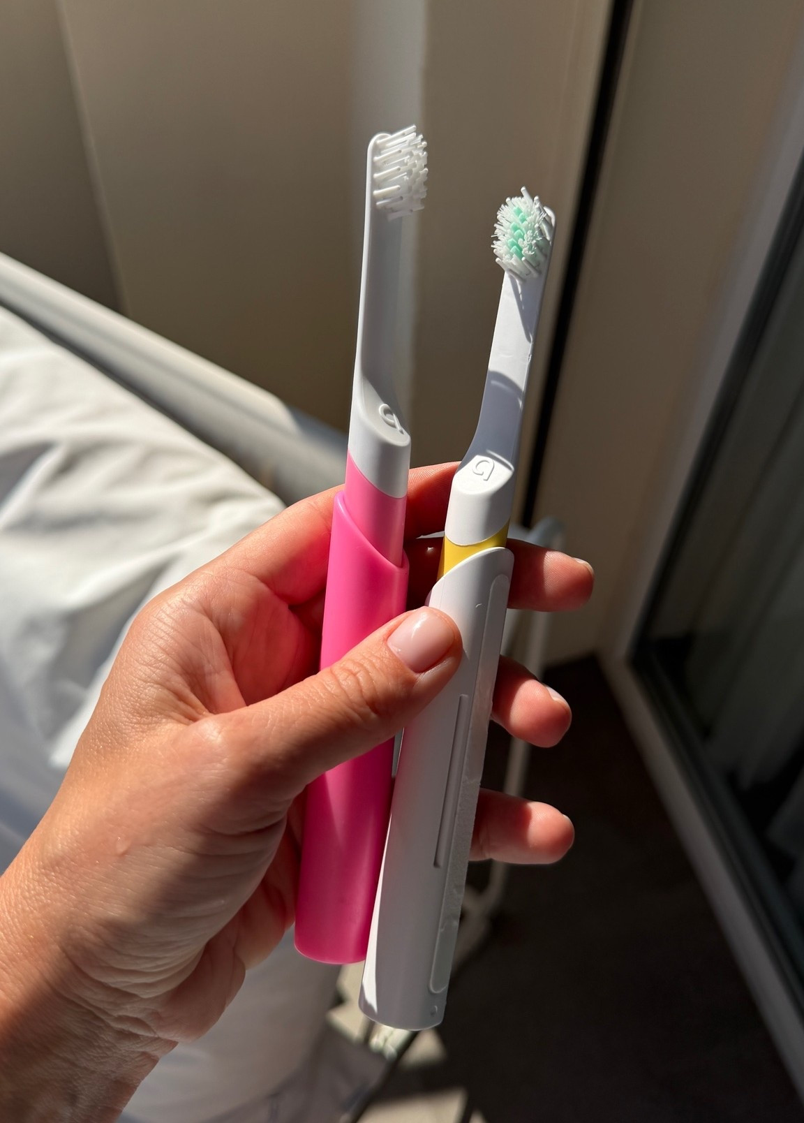 If you’re traveling (or not) and need an electronic toothbrush, this is battery operated and lasts 3 months!
