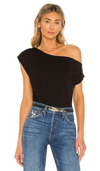 Marley Off the Shoulder T-Shirt in Black | Revolve Clothing (Global)