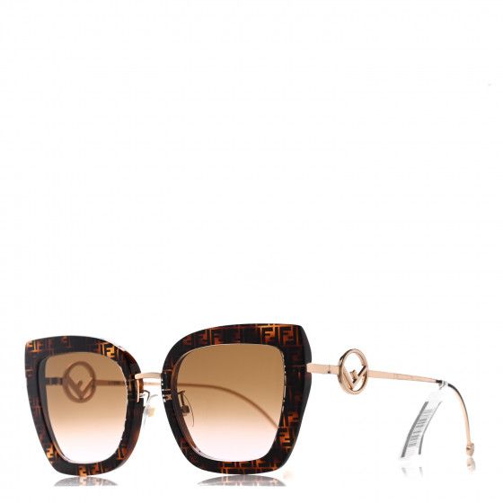 FENDI Acetate Metal F is Fendi FF Square Cat Eye Sunglasses FF 0424/F/S Havana | Fashionphile