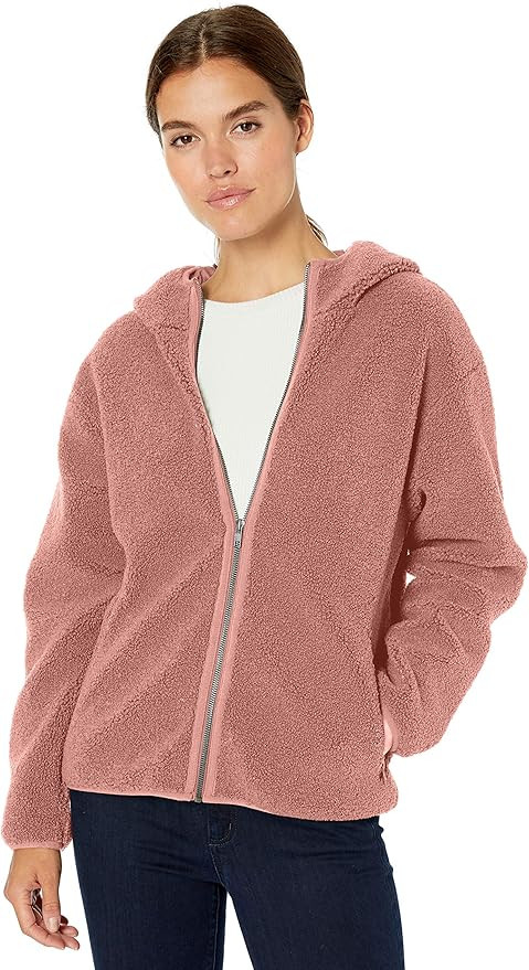 Amazon Brand - Daily Ritual Women's Teddy Bear Fleece Hooded Zip Jacket | Amazon (US)