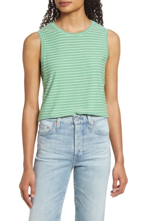 Marine Layer Lydia Stripe Tank in Jade at Nordstrom, Size X-Small | Nordstrom