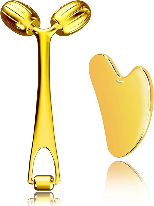 Yeamon Gua Sha Facial Tools and Face Roller Set, Facial Massage Tool for Women’s Skincare Routi... | Amazon (US)