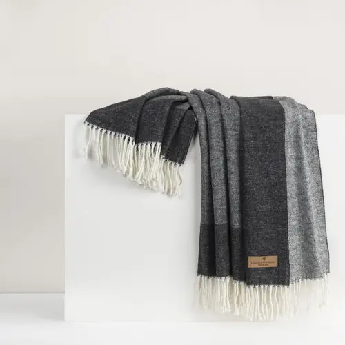 Lands Downunder Border Herringbone Throw in Graphite at Nordstrom | Nordstrom