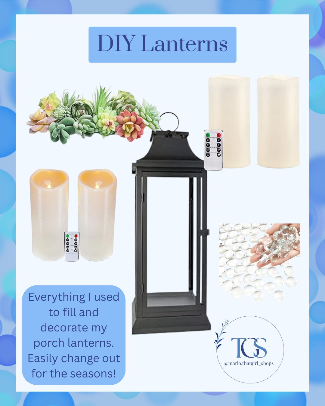 🚨🚨The cute lifelike succulents are on sale! 🚨🚨

Seasonal porch magic in minutes! ✨ These lanterns make it easy to swap out decor for every season—spring succulents, fall pumpkins, winter ornaments, you name it. Instant curb appeal all year long! 🏡
 🛒 Shop the exact lanterns, fillers, and candles in my LTK.

#PorchDecor #DIYHomeDecor #SeasonalDecor #FrontPorchStyle #AmazonHome#LTKautumn

#LTKSeasonal #LTKHome #LTKSaleAlert