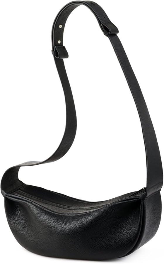 Genuine Leather Sling Bags Crossbody Women, Minimalist Style Casual Chest Bags with Wide Strap | Amazon (US)