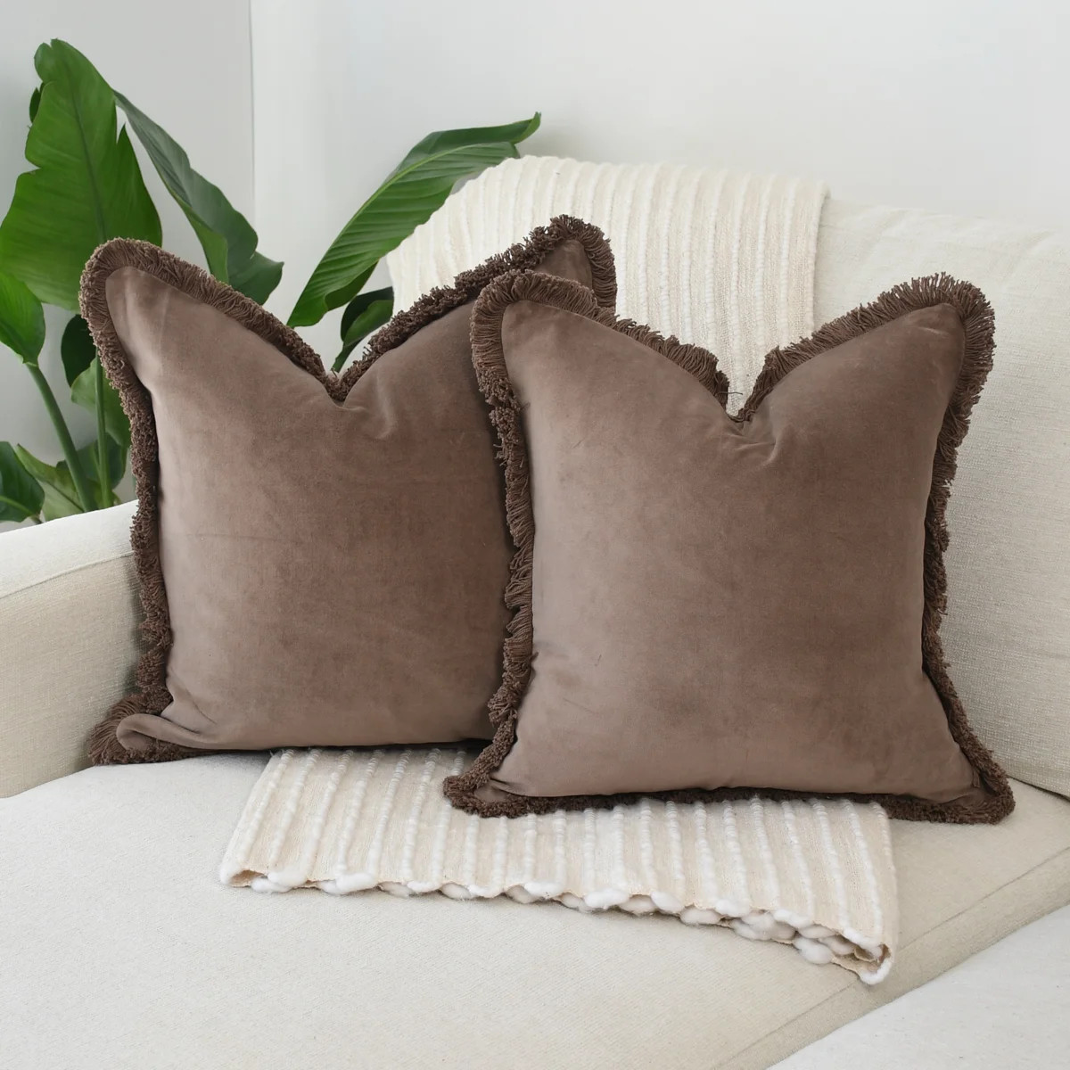Velvet Brown Fringe (Set of 2) | Wayfair North America