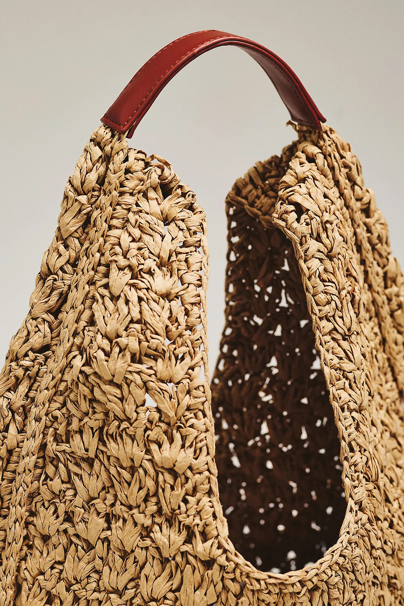By Anthropologie Large Raffia Slouchy U-Shaped Bag | Anthropologie (US)