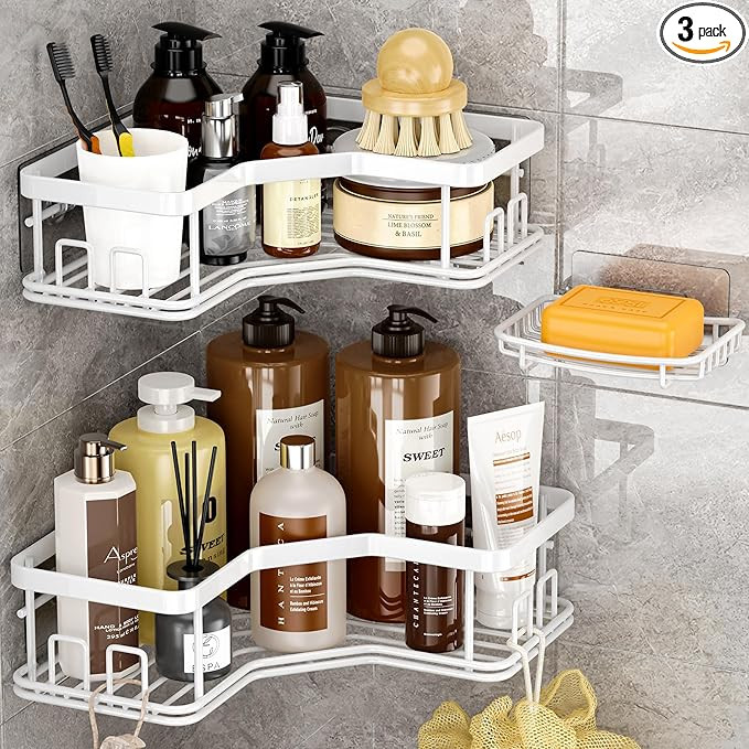 MAXIFFE Shower Caddy Organizer, 3-Pack Corner Shower Caddy Organizer Shelves Storage Rack Accesso... | Amazon (US)