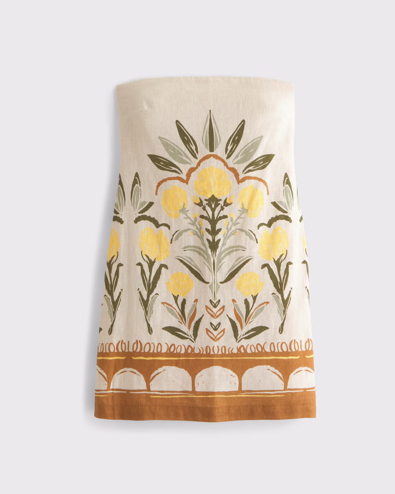 The A&F Scarlett Strapless Linen-Blend Skort | Abercrombie & Fitch (US)