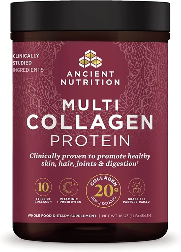 Ancient Nutrition Collagen Powder Protein with Probiotics, Unflavored Multi Collagen Protein with... | Amazon (US)