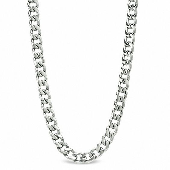 Men's Curb Chain Necklace and Bracelet Set in Stainless Steel - 22"|Zales | Zales