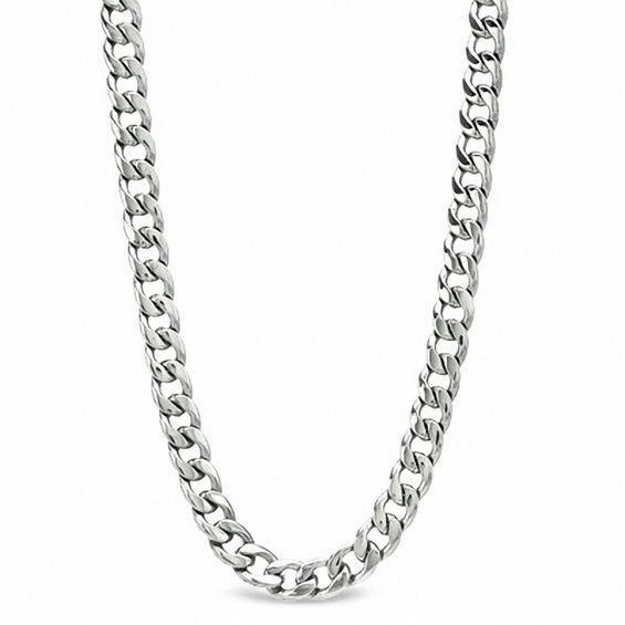 Men's Curb Chain Necklace and Bracelet Set in Stainless Steel - 22&quot;|Zales | Zales