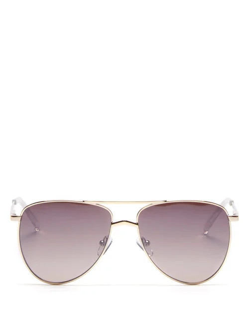 Le Specs - High Fangle Aviator Metal Sunglasses - Womens - Gold | Matches (US)