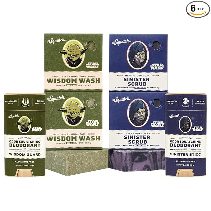Dr. Squatch Star Wars Bundle - Natural 4 Soap and 2 Deodorant Gift Set - Wisdom Wash, Wisdom Guar... | Amazon (US)