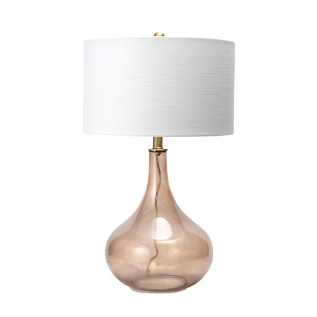 Amber 26-inch Glazed Glass Gourd Table Lamp | Rugs USA