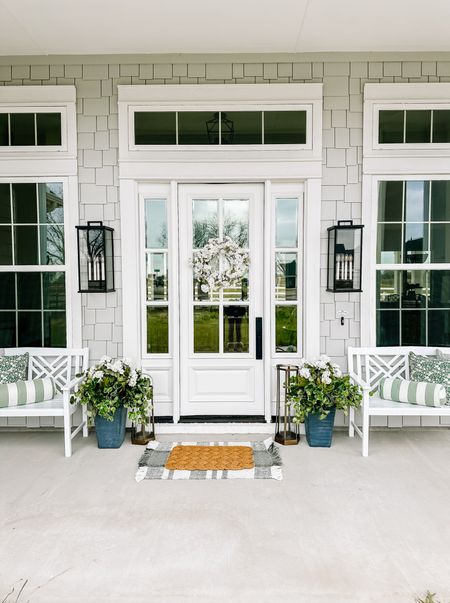 Spring porch decor with affordable outdoor finds! Green and white outdoor pillows, faux UV resistant flowers, outdoor furniture, etc. 
Target finds, Target style, studio McGee. 


#LTKhome #LTKSeasonal #LTKfindsunder50