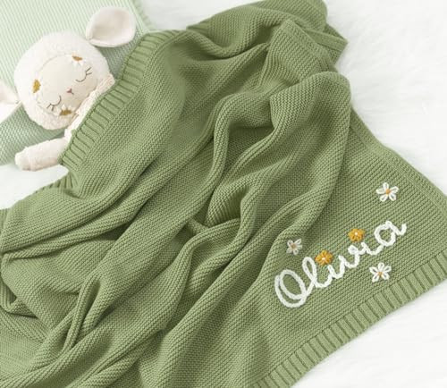 Personalized Baby Blanket, Custom Baby Blanket with Name, Custom Embroidered Baby Knit Blanket, N... | Amazon (US)