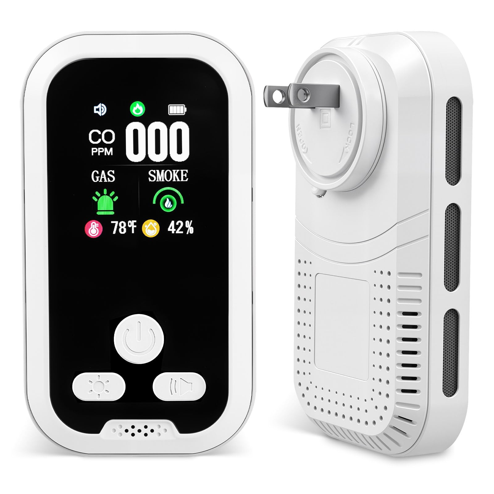 5-in-1 Plug in Gas & Smoke & Carbon Monoxide Detector, Combination CO Alarm with Temperature(°F)... | Amazon (US)