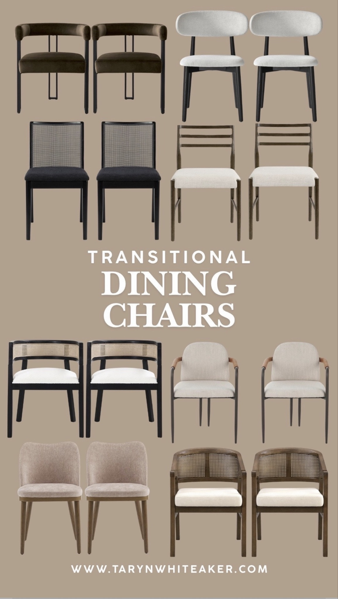 If you’re searching for that perfect in-between style that isn’t too modern and isn’t too traditional… transitional dining chairs are it. I rounded up some of my favorite silhouettes with warm wood tones, cane details, soft upholstery, and classic black frames. These are the kind of chairs that will still look good 10 years from now.

transitional dining chairs, modern traditional dining room, cane back dining chairs, upholstered dining chairs, black dining chairs, wood dining chair ideas, neutral dining room decor, timeless dining furniture, classic home style, designer look for less

#LTKHome #LTKSeasonal