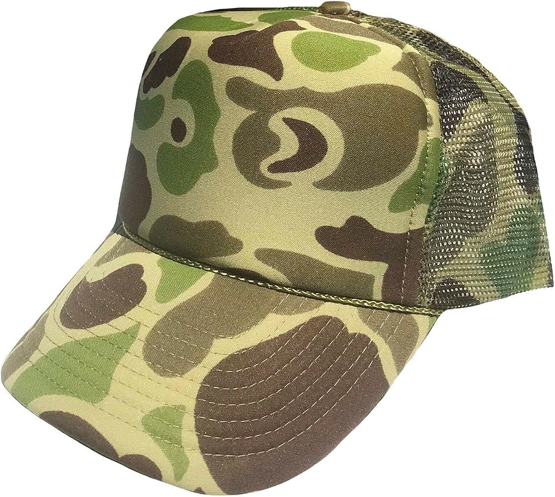 Two Tone Camo Hunting Trucker Baseball Foam Mesh Hats Caps for Outdoors Travel | Amazon (US)