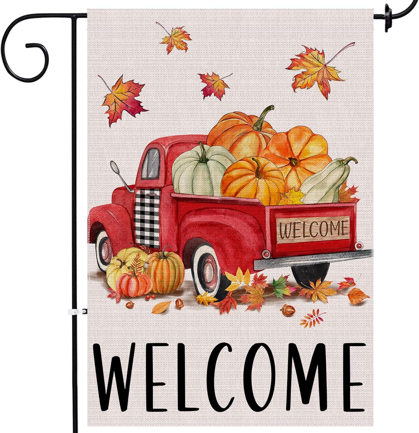 Pinata Fall Garden Flag 12x18, Autumn Leaves Pumkin Flags Double Sided, Buffalo Check Truck Outdo... | Amazon (US)
