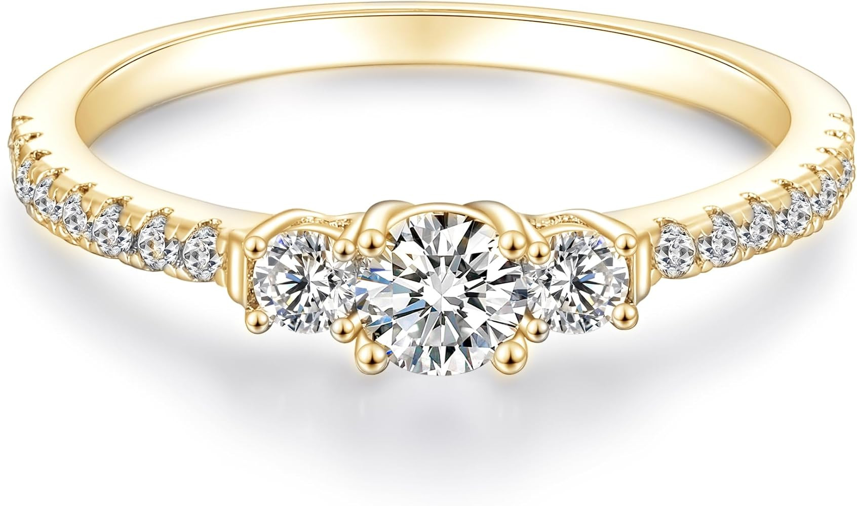 SHINYSO Wedding Band for Women Cubic Zirconia CZ Engagement Ring Anniversary Promise Eternity Jew... | Amazon (US)