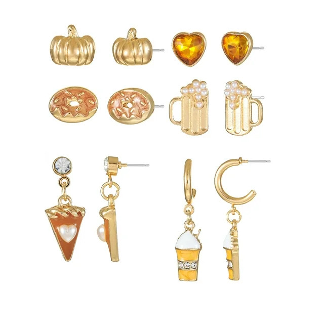 Packed Party Goldtone Fall Vibes Earring Set, Female, 6 Pairs | Walmart (US)