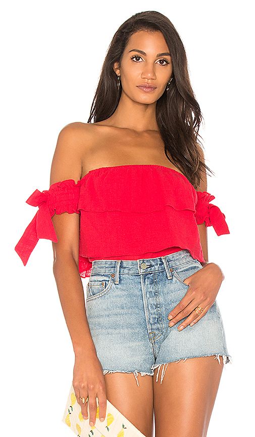 MISA Los Angeles Amaia Top in Red. - size L (also in M,S,XS) | Revolve Clothing