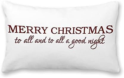 by Unbranded Canvas Pillowcase Merry Christmas to All to All A Good Night 12×18in Lumbar Throw P... | Amazon (US)