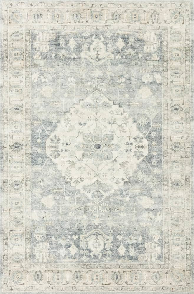 Loloi II Rosette Denim/Fog 7'-6" x 9'-6" Area Rug | Amazon (US)