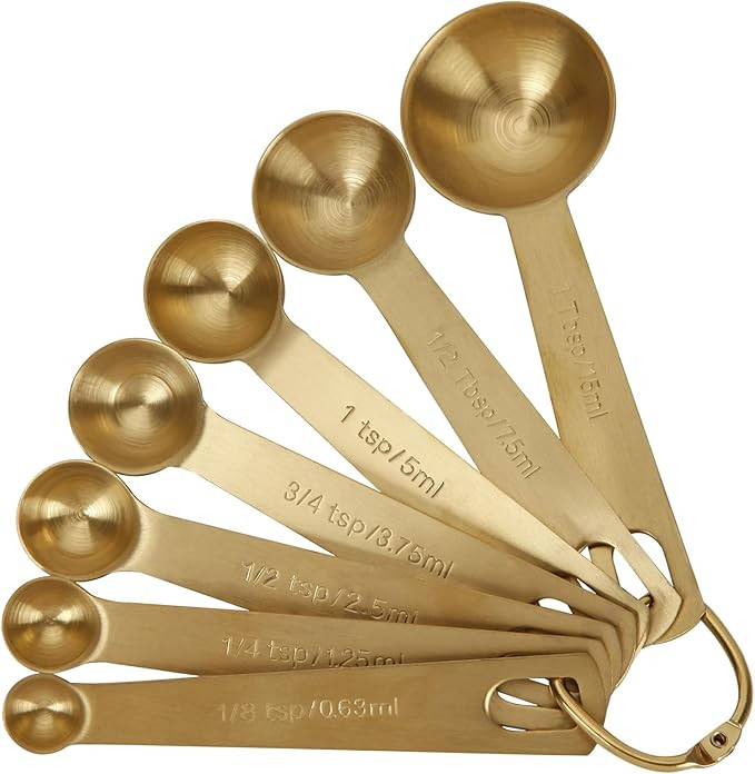 Measuring Spoons,304 Stainless Steel Measuring Cups & Spoon Set of 7 Piece:1Tbsp&1/2Tbsp,1tsp,3/4... | Amazon (US)