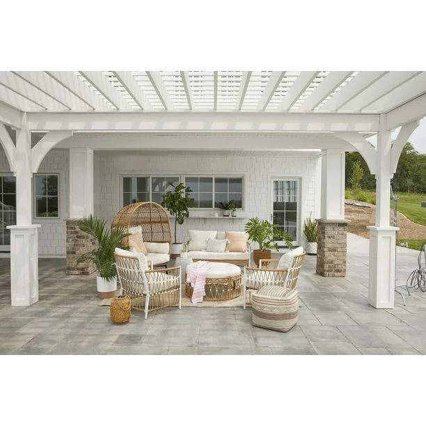 Better Homes & Gardens Lilah 4-Piece Outdoor Wicker Stationary Conversation Set, Off-White - Walm... | Walmart (US)