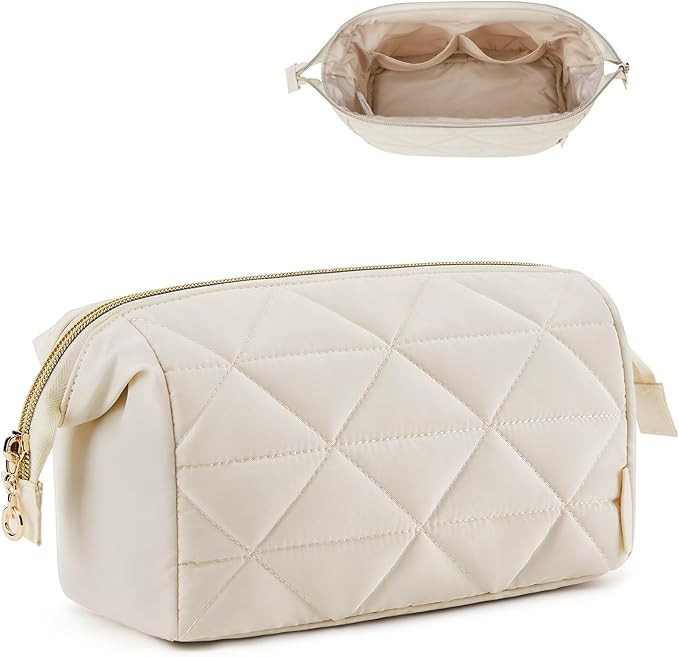 BAGSMART Makeup Bag Travel Cosmetic Bag, Puffy Padded Make Up Bags for Women Makeup Organizer Cas... | Amazon (US)