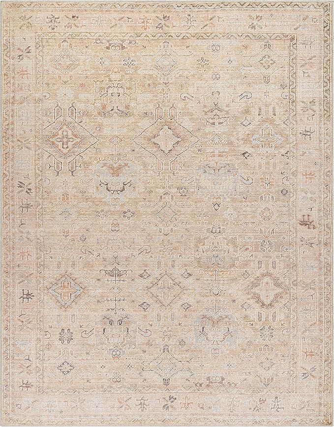 Becki Owens x Surya Marlene Vintage Medallion Area Rug, 6'7" x 9', Cream | Amazon (US)