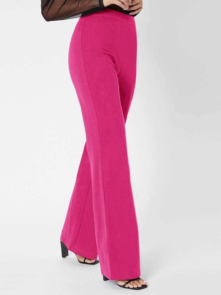 SHEIN Tall Zipper Back Solid Palazzo Pants | SHEIN