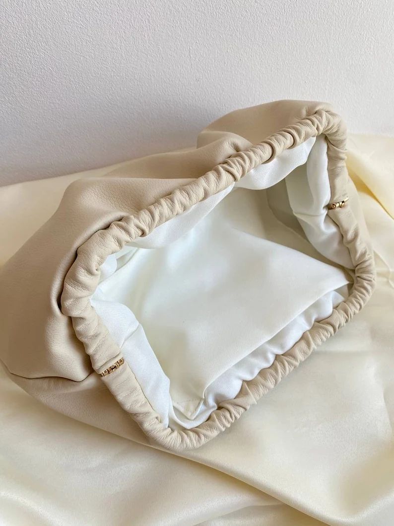 Ivory cloud clutch bag | +25 colors | Evening bag | Handmade ecoleather bag| Dumping clutch | Wed... | Etsy (US)