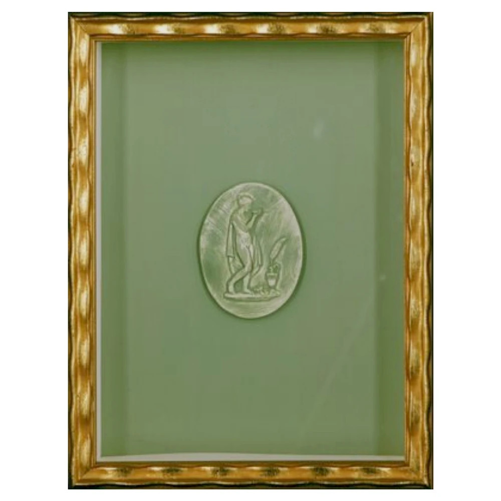 Siren Traditional Green Intaglio Gold Frame Mixed Media 2 - 9x12 | Kathy Kuo Home
