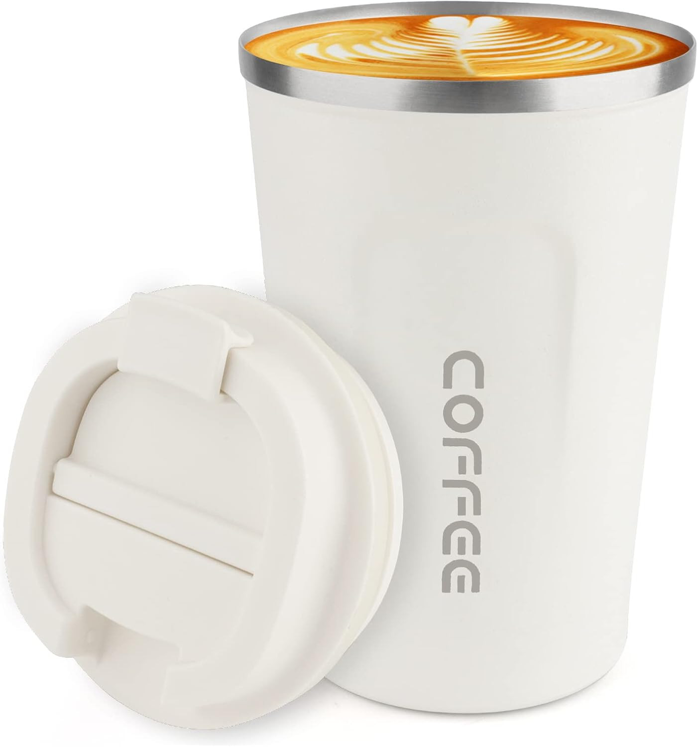 CS COSDDI 12 oz Coffee mug - Stainless Steel Coffee Cup with Leakproof Lid | Amazon (US)