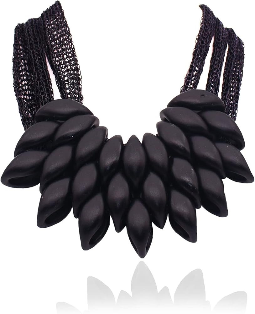 Bib Necklace for Women Girls,Gold and Black Chunky Layered Choker Necklace,African Statement Fash... | Amazon (US)