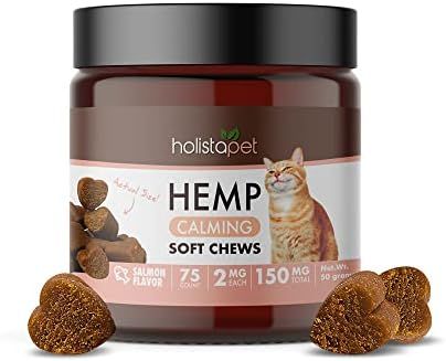 HolistaPet Hemp Calming Chews for Cats - Stress & Anxiety Relief - 75 Soft Chews - 150mg - Made in U | Amazon (US)
