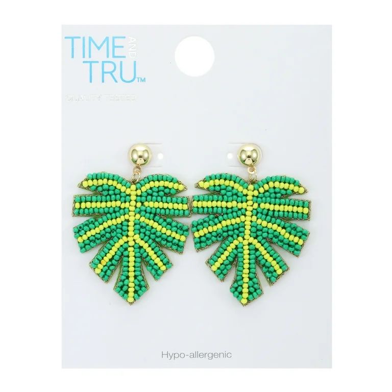 Time and Tru Women's Jungle Leaf Earring | Walmart (US)