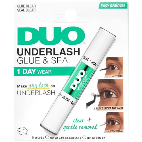 DUO Under Lash Glue & Seal – Clear Eyelash Adhesive with Gentle Removal, Easy 1 Day Wear, Strong Hold Eyelash Glue for DIY Lash Clusters | Amazon (US)
