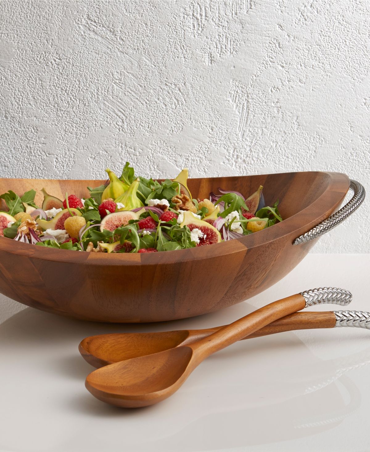 Nambe Braid Salad Bowl with Servers | Macys (US)